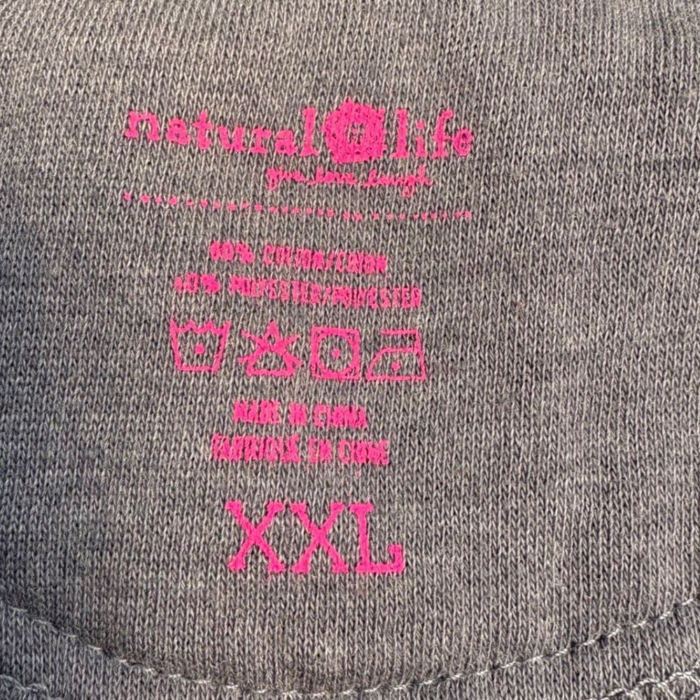 Natural Life Kindness Matters NWOT Floral Graphic Sweatshirt Gray XXL Pockets - Picture 5 of 8